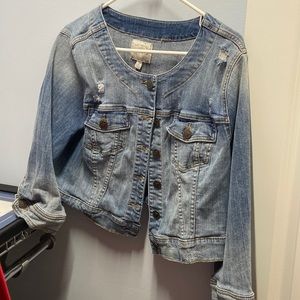 Plus size Cropped denim jacket